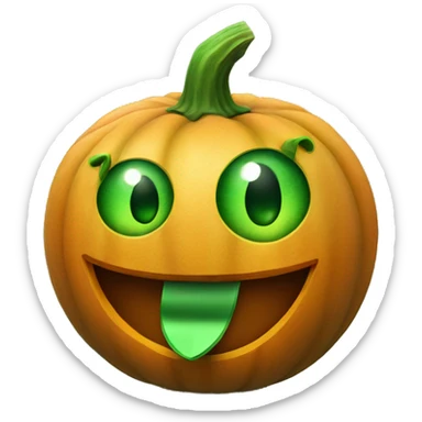 Halloween pumpkin with green dollar eyes and a money tongue sticker