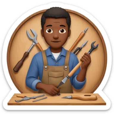 Wood Carving Craftsman black man sticker