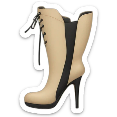 high-heels-long-boot-beige-with-black-doodles sticker