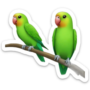 green lovebird sticker