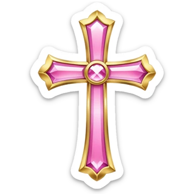 Pink cross with sparkles sticker