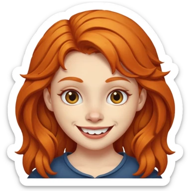 Werewolf ginger girl with a smile sticker