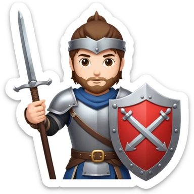 crossed swords  shield and cs on the shield  hero  sticker