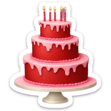 3 tiers red birthday cake sticker