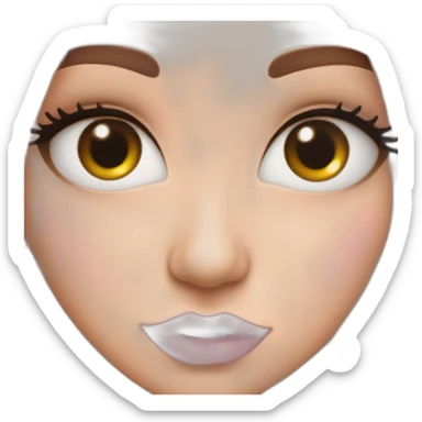 Eyes with long eyelashes, cute face, pink lips, pretty nose sticker