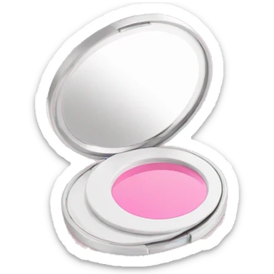 Pink compact open with white mirror  sticker