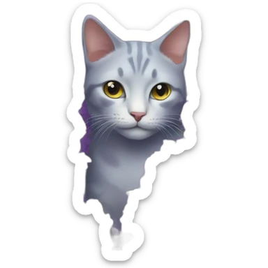 Lilac cat in lilac flowers sticker