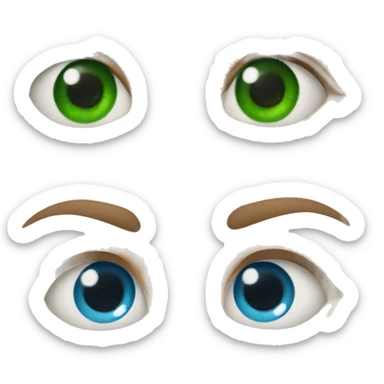 Eye left blue eye right green emoji sticker