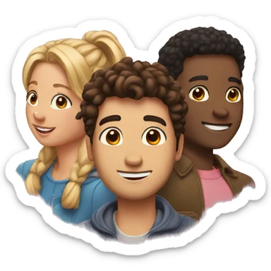 Five friends sticker