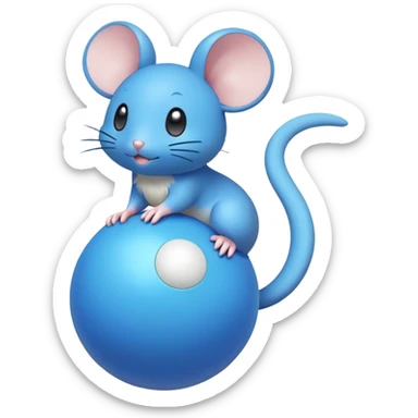 Azurill from Pokemon, blue mouse-like pokemon with bouncy ball tail sticker