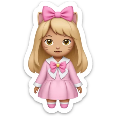 kawaii neko, cute outfit with bell sticker