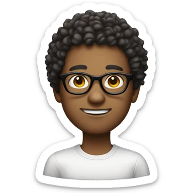 Spects, innocent and curly hair  sticker