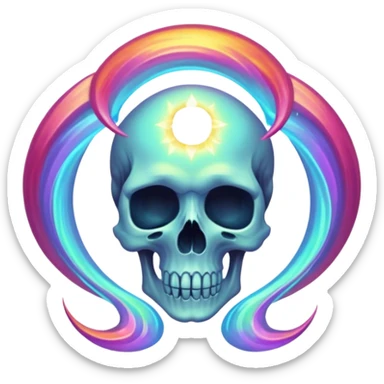 Glowing Soul Portal, in the style of your bleeding skull art. sticker