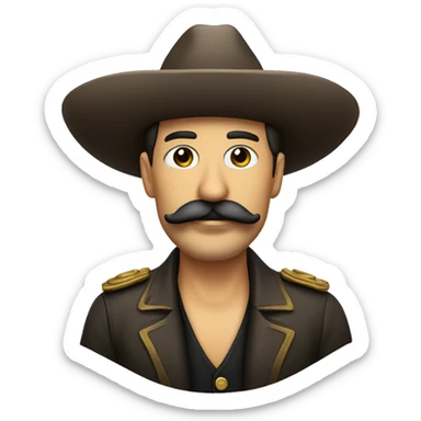 señor con bigote y sombrero sticker