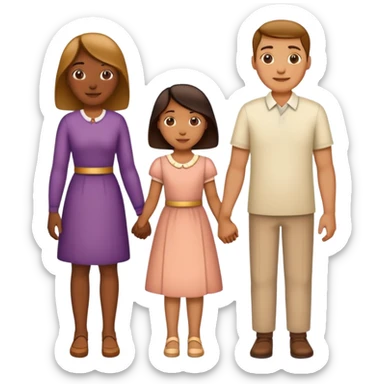 traditional family with two parents and two children holding hands sticker