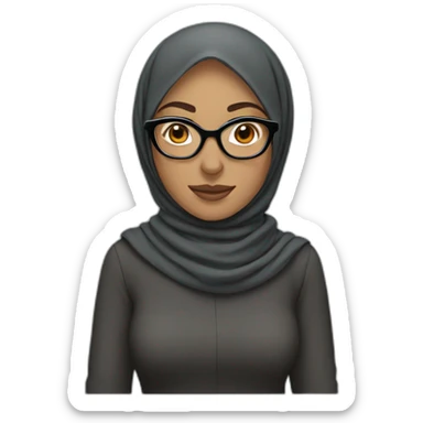 woman with hijab wearing glasses sticker