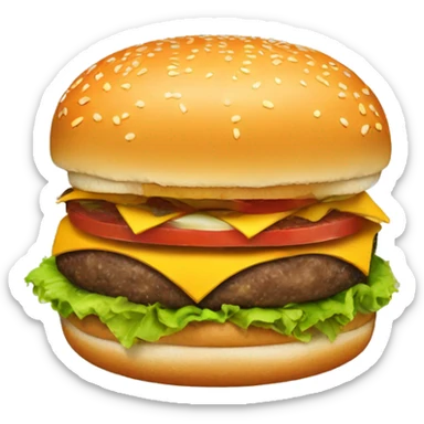 a burger on a burger sticker