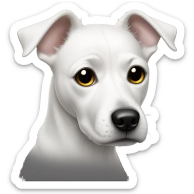 White Dog with black patches covering eyes sticker