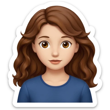 chica con cabello ondulado castaño sticker