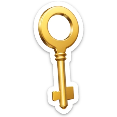 extremely simple golden key, basic shape sticker