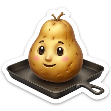 a single potato on a pan sticker