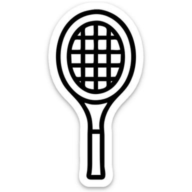 tennis icon, line art, clean and geometric, no background sticker