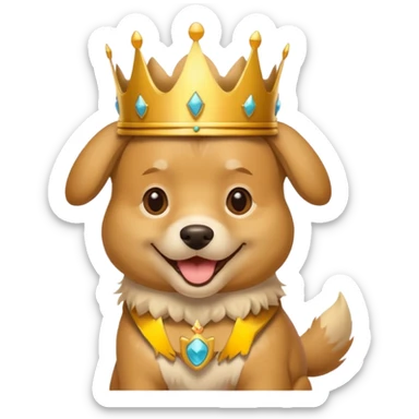 dog wearing crown sticker