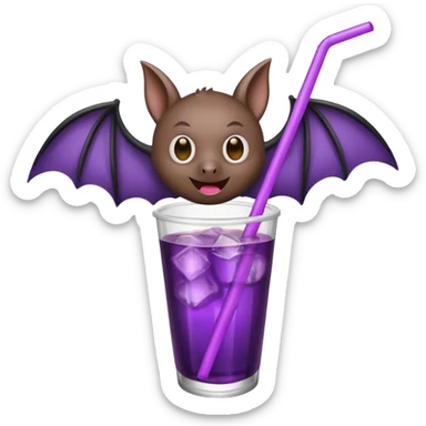 black bat drinkig soda sticker
