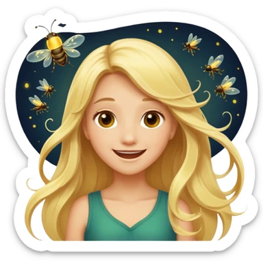 Hot blonde chasing a fire fly with “oh look a firefly” sticker