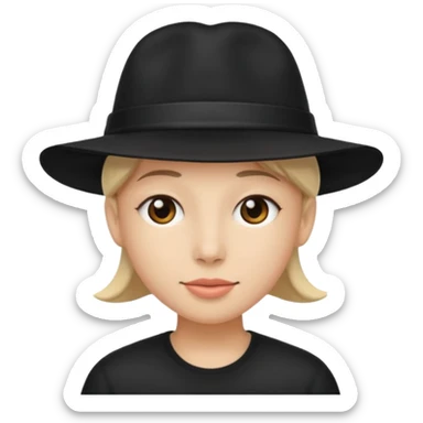 black hat wearing  sticker