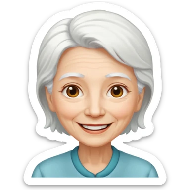 elderly woman white hair  sticker