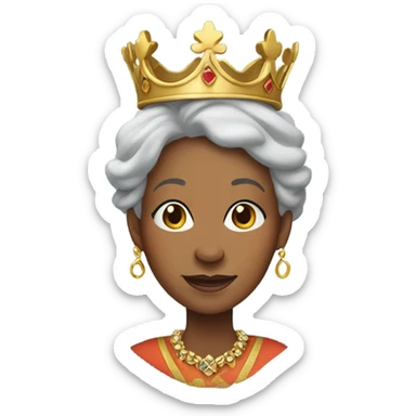 Older 
Black woman with royal crown and clothi.g sticker
