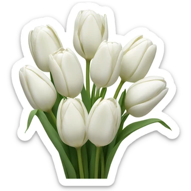 white tulip bouquet  sticker