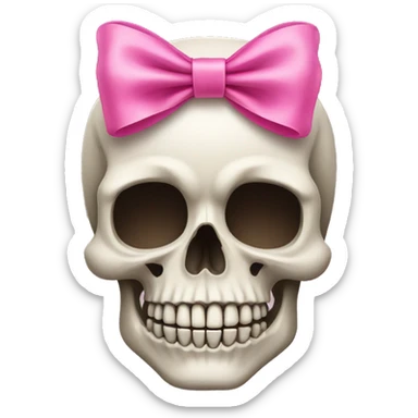 Skull with a pink bow sticker