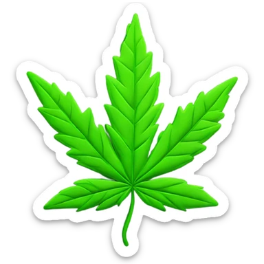Marijuana leaf happy green cat sticker