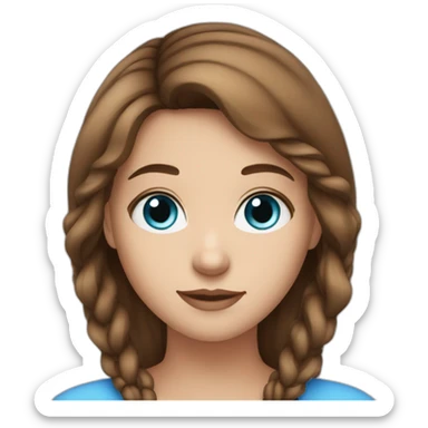Pretty girl with blue eyes and brown hair sticker
