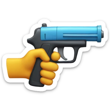 hand water gun sticker