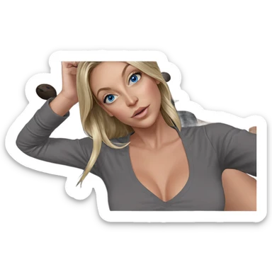 blonde girl with blue eyes sticker