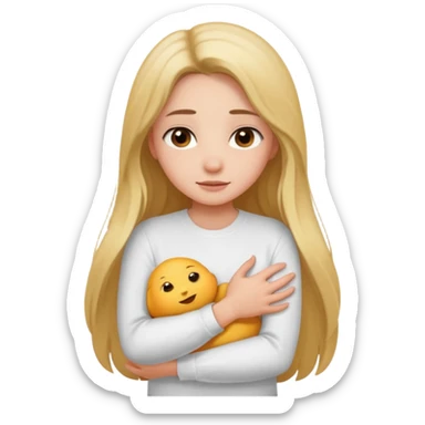 Girl hugging herself sticker