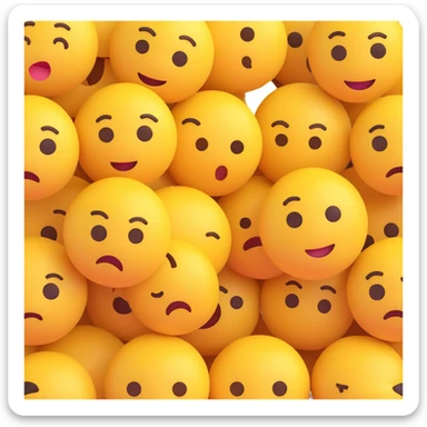 animated yellow emoji, neutral to skeptical expression, right eyebrow lifts, left lowers, eyes shift left for side-eye, mouth neutral, smooth seamless loop, transparent background, high resolution GIF sticker