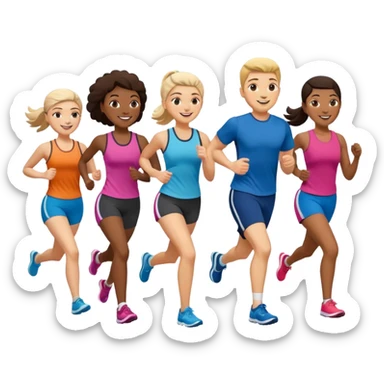 running at run club love fitness and social events sticker