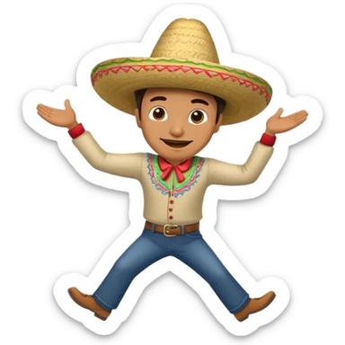 A Man Dancing with a Mexican Hat sticker