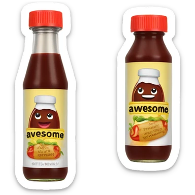 sauce bottle that says awesome sticker