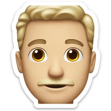 white guy with side part no side burns and super thin mustache  sticker
