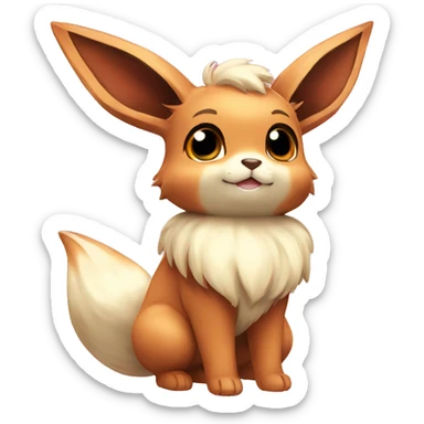 Kawaii Shiny Pastel Red Eevee Full Body sticker