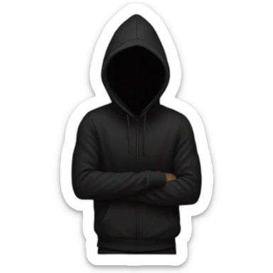 a person with black hoodie(hide his face) sticker