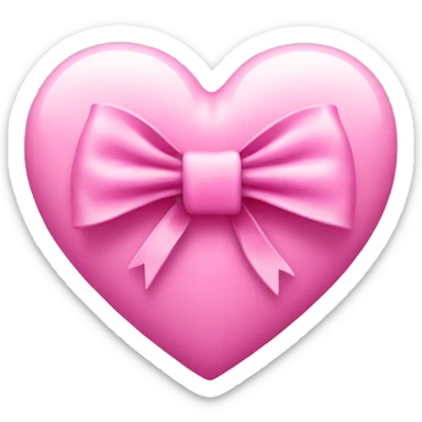Pink heart with bow sticker