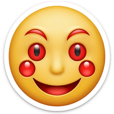 Insane smiley face  who wants to spend money and looks evil but make it with red tired eyes because it’s addicted  sticker