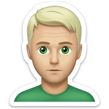 Gary Barlow with green eyes, platinum blonde hair sticker
