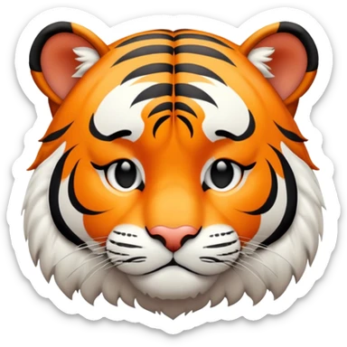 sleepy tired tiger sticker